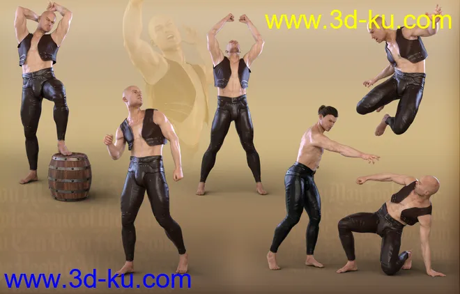 Z Fearless Warrior - Poses and Partials for Genesis 3 & 8 Male模型的图片6