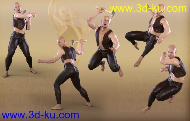 Z Fearless Warrior - Poses and Partials for Genesis 3 & 8 Male模型的图片7