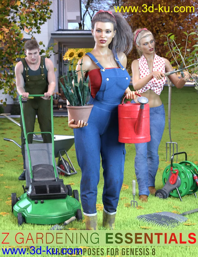 Z Gardening Essentials Props and Poses for Genesis 8模型的图片1