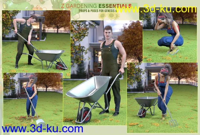 Z Gardening Essentials Props and Poses for Genesis 8模型的图片8
