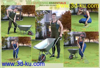 3D打印模型Z Gardening Essentials Props and Poses for Genesis 8的图片