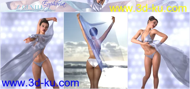 Z Gentle Euphoria Cloth and Poses for Genesis 3 and 8 Female模型的图片9
