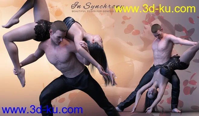 Z In Synchrony - Romantic Couple Poses for Genesis 3 and 8模型的图片7
