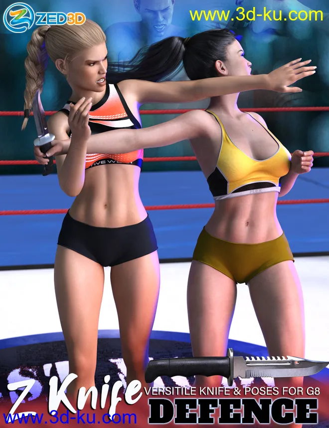 Z Knife Defense - Props and Poses for Genesis 8模型的图片1