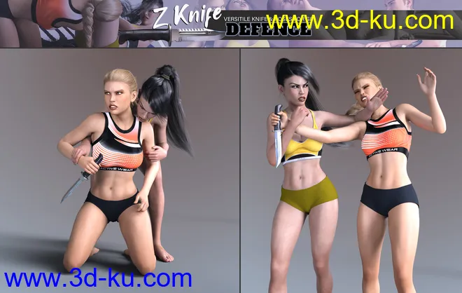 Z Knife Defense - Props and Poses for Genesis 8模型的图片4