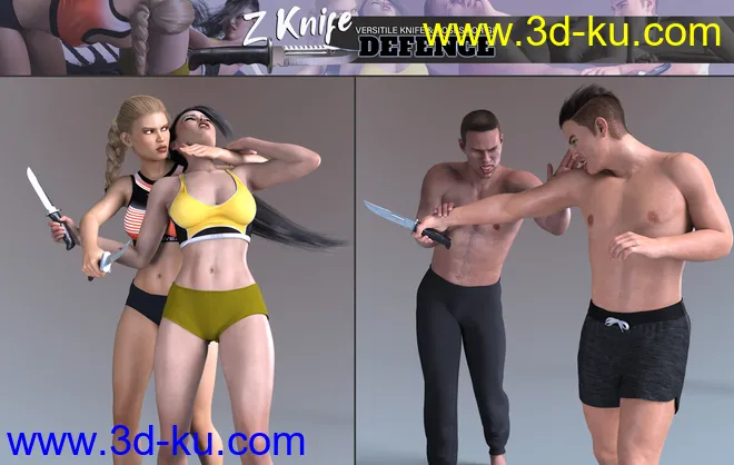 Z Knife Defense - Props and Poses for Genesis 8模型的图片5