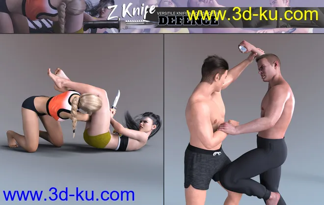 Z Knife Defense - Props and Poses for Genesis 8模型的图片6