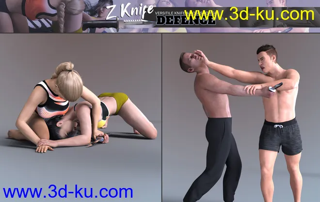 Z Knife Defense - Props and Poses for Genesis 8模型的图片7