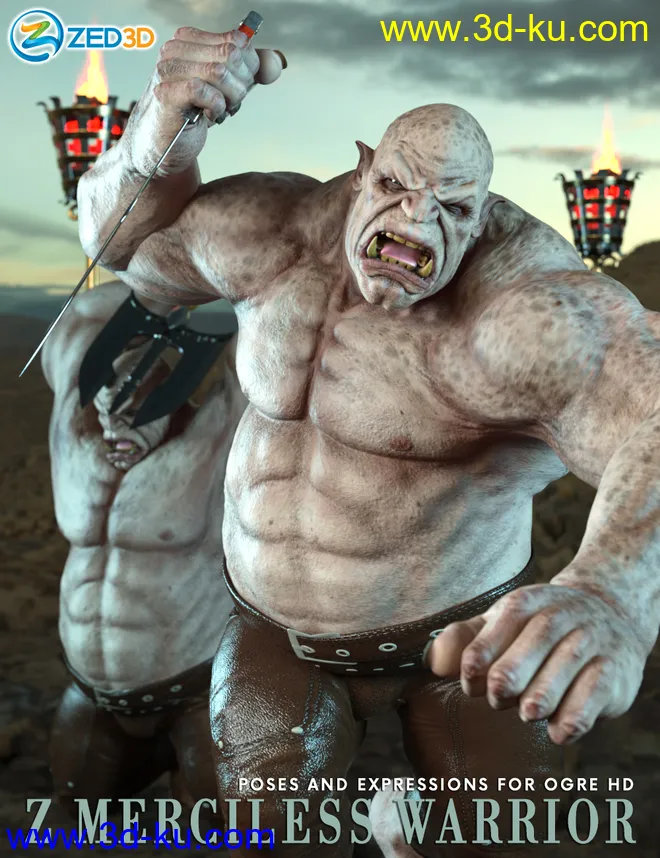 Z Merciless Warrior Poses and Expressions for Ogre HD模型的图片1