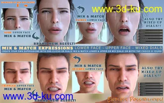 3D打印模型Z Mix and Match Hurt and Injured Expressions for Genesis 8的图片