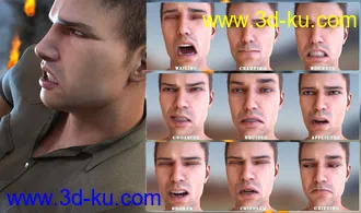 3D打印模型Z Mix and Match Hurt and Injured Expressions for Genesis 8的图片