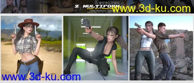 Z Multiform Revolver and Poses for Genesis 8模型的图片5