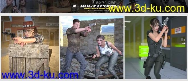 Z Multiform Revolver and Poses for Genesis 8模型的图片7