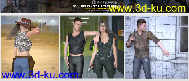 Z Multiform Revolver and Poses for Genesis 8模型的图片8