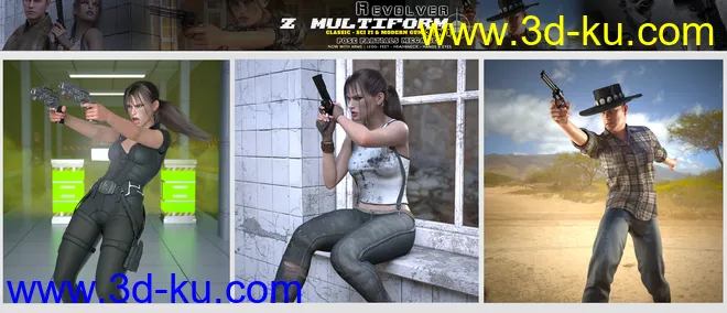 Z Multiform Revolver and Poses for Genesis 8模型的图片9