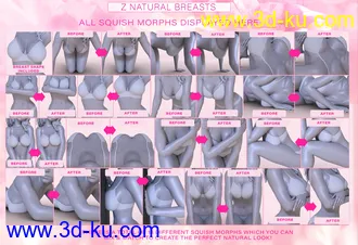 3D打印模型Z Natural Breasts - Shape and Pose Mega Set的图片