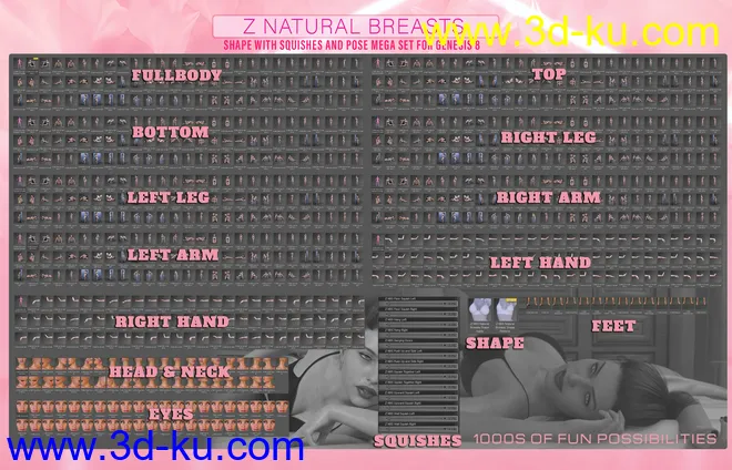 Z Natural Breasts - Shape and Pose Mega Set模型的图片12