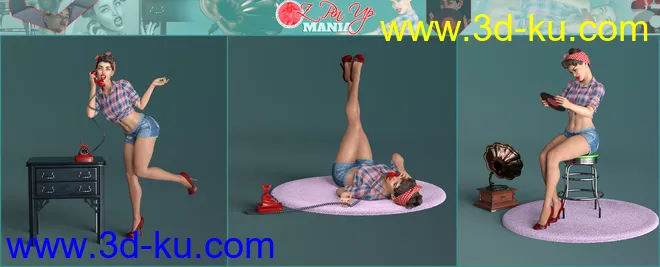 Z Pin Up Mania Props and Poses for Genesis 8 Female模型的图片4