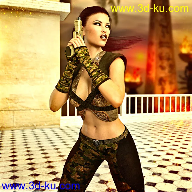 Z Reloaded Gun and Poses for Genesis 3 and 8模型的图片2