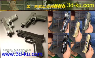 3D打印模型Z Reloaded Gun and Poses for Genesis 3 and 8的图片