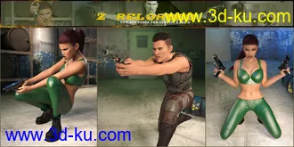 3D打印模型Z Reloaded Gun and Poses for Genesis 3 and 8的图片