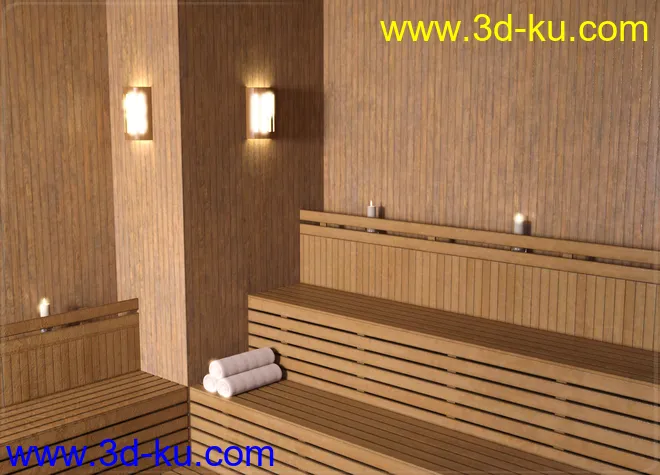 Z Sauna Room and Poses for Genesis 3 & 8模型的图片5