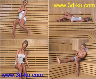 3D打印模型Z Sauna Room and Poses for Genesis 3 & 8的图片
