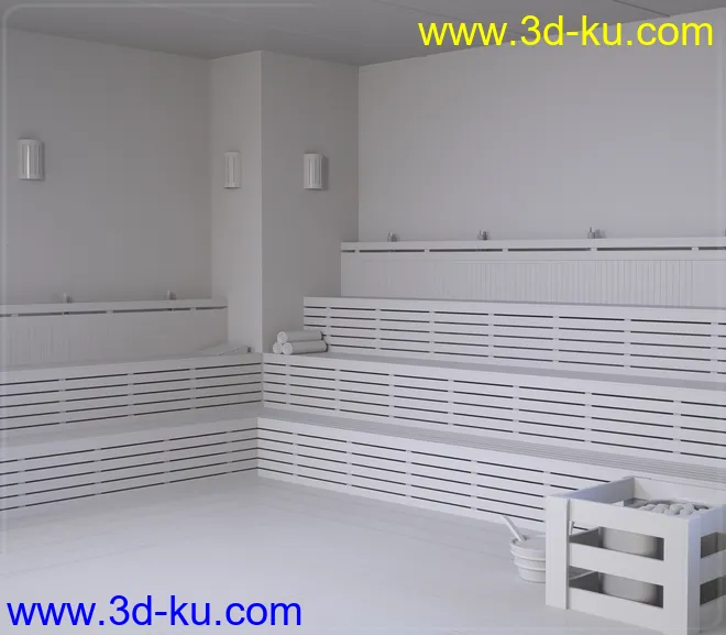 Z Sauna Room and Poses for Genesis 3 & 8模型的图片12