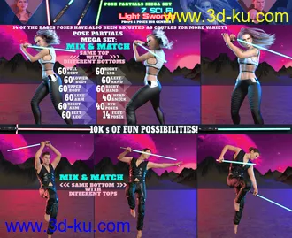 3D打印模型Z Sci Fi Light Swords Mega Set的图片