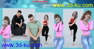 3D打印模型Z Shy and Confident Pose Partials Mega Set for Genesis 3 and Genesis 8的图片