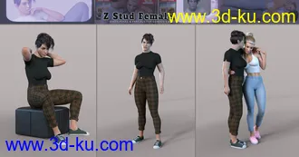 3D打印模型Z Stud Female Shape and Pose Mega Set的图片