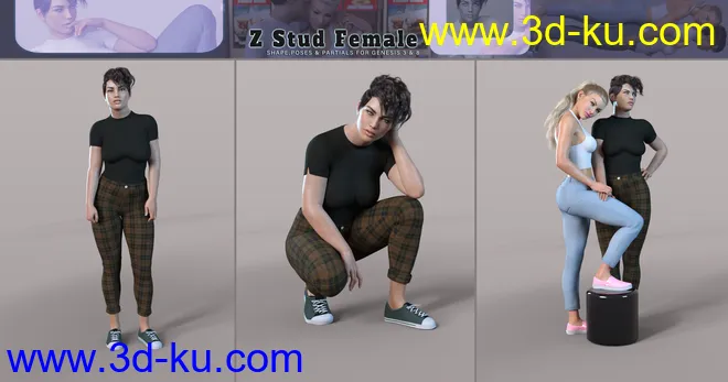Z Stud Female Shape and Pose Mega Set模型的图片8