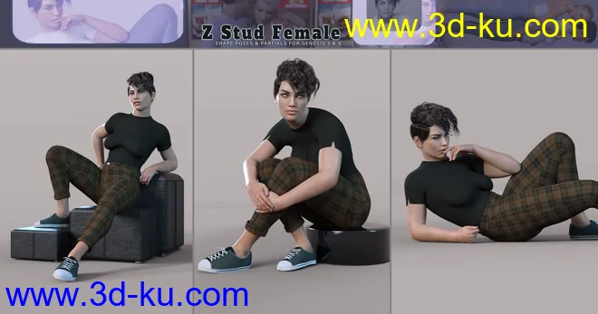 Z Stud Female Shape and Pose Mega Set模型的图片9