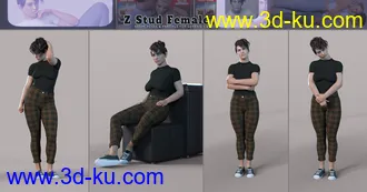 3D打印模型Z Stud Female Shape and Pose Mega Set的图片