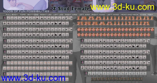 Z Stud Female Shape and Pose Mega Set模型的图片11