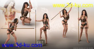 3D打印模型Z Tribal Woman - Prop, Poses and Partials for Genesis 3 and 8 Female的图片