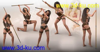 3D打印模型Z Tribal Woman - Prop, Poses and Partials for Genesis 3 and 8 Female的图片