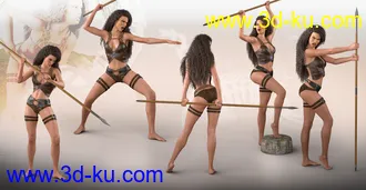 3D打印模型Z Tribal Woman - Prop, Poses and Partials for Genesis 3 and 8 Female的图片