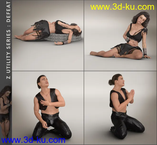 Z Utility Series - Defeat and Victory - Poses with Partials for Genesis 3 and 8模型的图片4