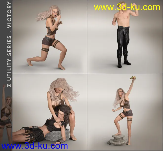 Z Utility Series - Defeat and Victory - Poses with Partials for Genesis 3 and 8模型的图片5