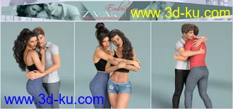 3D打印模型Z Warm Embrace Couple Poses for Genesis 3 and 8的图片