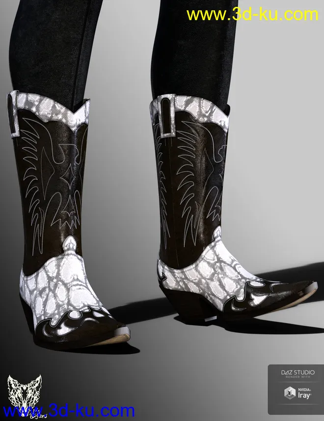 ZK Country Boots for Genesis 3 and 8 Female(s)模型的图片3