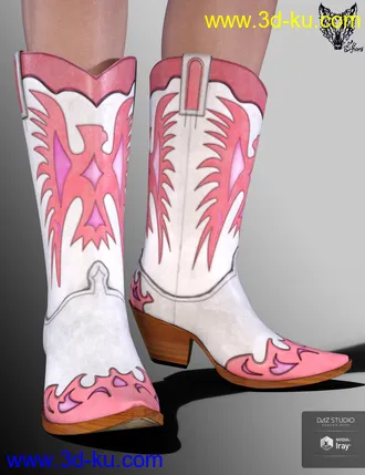 3D打印模型ZK Country Boots for Genesis 3 and 8 Female(s)的图片