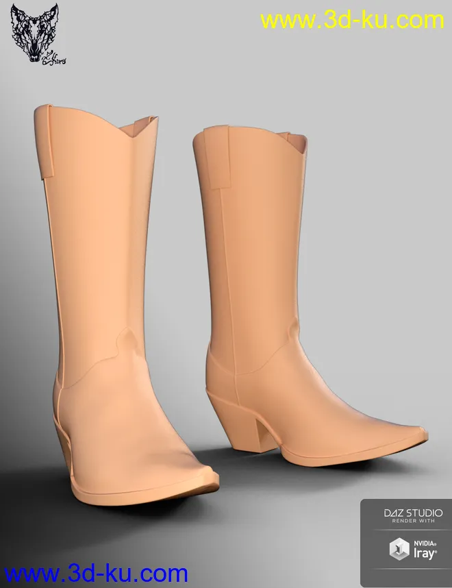 ZK Country Boots for Genesis 3 and 8 Female(s)模型的图片6
