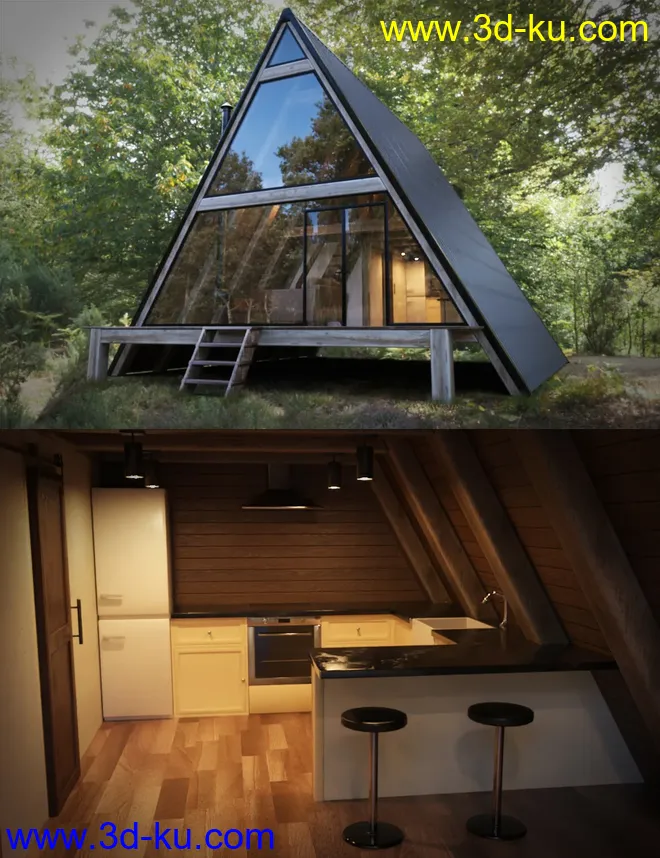 A-Frame Cabin模型的图片1