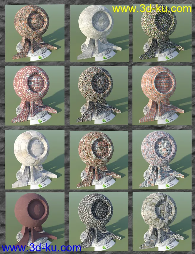 Ancient Stones - Masonry, Stone and Brickwork Shaders for DS and Iray模型的图片2