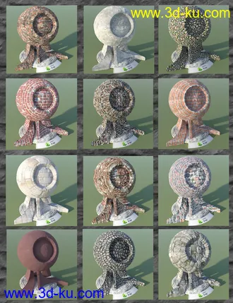 3D打印模型Ancient Stones - Masonry, Stone and Brickwork Shaders for DS and Iray的图片
