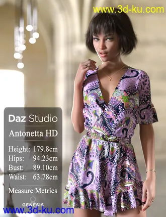 3D打印模型Antonetta HD and Bodice Helena for Genesis 8 Female的图片