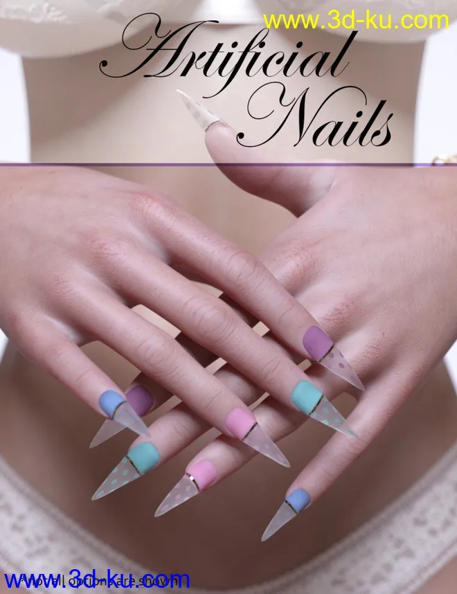 Artificial Nails for Genesis 8 Female模型的图片1