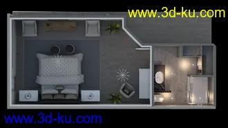 3D打印模型Avil Master Bedroom and Bath的图片